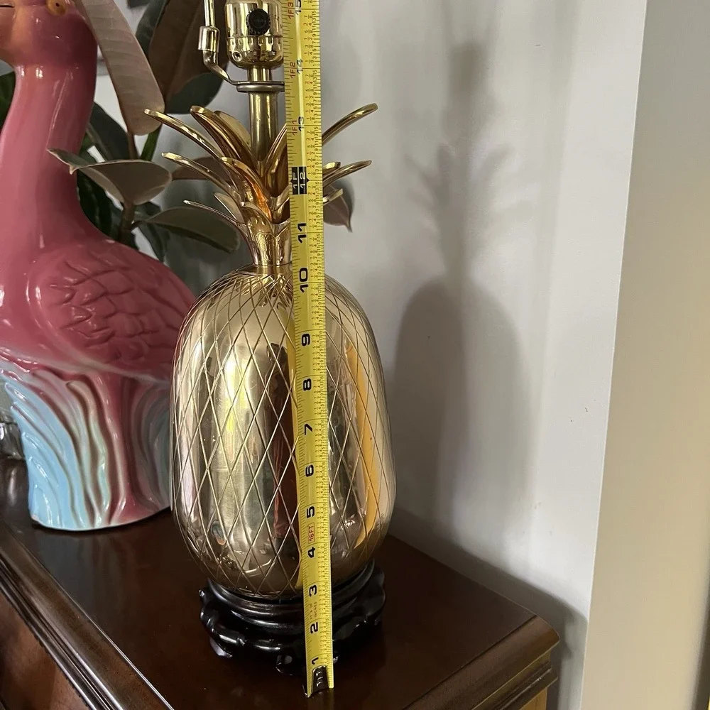 Vintage Brass Pineapple Table Lamp No Shade, Harp And Finial Included - Repaired